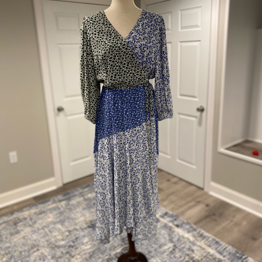 Floral Wrap Flare Dress